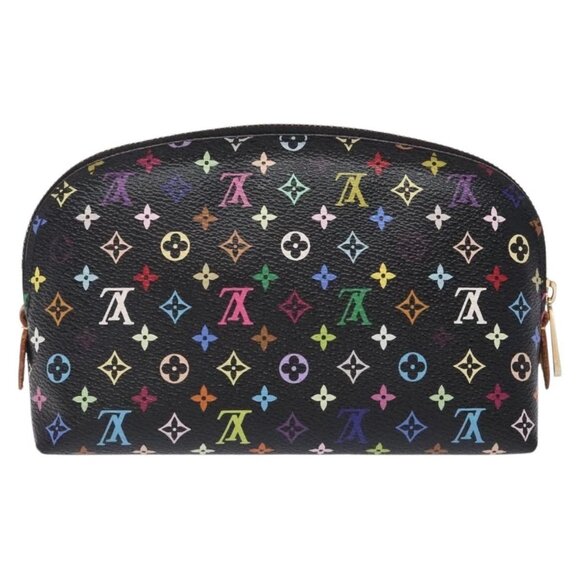 LOUIS VUITTON Multicolor Pochette Cosmetic Pouch Black M47355 Auth BA3915 - Picture 2 of 16